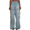 24SS 2-veis denim-Cargo-bukser med glidelås «Blue» 773759TPW534868