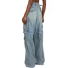 24SS 2-veis denim-Cargo-bukser med glidelås «Blue» 773759TPW534868