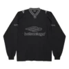 3B Fotball-T-skjorte med lange ermer og V-hals «Black Anthracite» 857085TTVQ61066