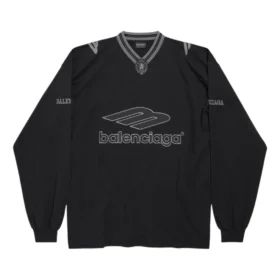 3B Fotball-T-skjorte med lange ermer og V-hals «Black Anthracite» 857085TTVQ61066
