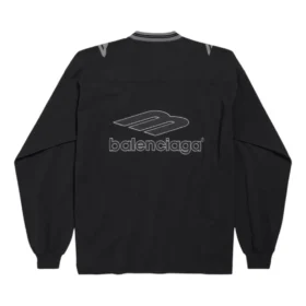 3B Fotball-T-skjorte med lange ermer og V-hals «Black Anthracite» 857085TTVQ61066
