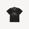 3b fotball-T-skjorte med V-hals for menn, oversized, i svart/antracitt