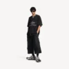 3b fotball-T-skjorte med V-hals for menn, oversized, i svart/antracitt