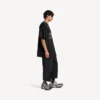 3b fotball-T-skjorte med V-hals for menn, oversized, i svart/antracitt