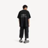 3b fotball-T-skjorte med V-hals for menn, oversized, i svart/antracitt