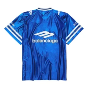 3B Fotball-trøye med V-hals, glanset jersey, oversized «Royal Blue White» 857113TTVQ74701