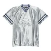 3B Fotball-trøye med V-hals, glanset, oversized «Grey White» 857113TTVQ71461