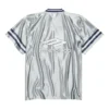 3B Fotball-trøye med V-hals, glanset, oversized «Grey White» 857113TTVQ71461