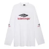 3B Sports Icon langermet T-skjorte, oversized «White Black Red» 720250TPVD79065