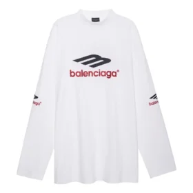 3B Sports Icon langermet T-skjorte, oversized «White Black Red» 720250TPVD79065