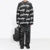 3D Scribble Crewneck bomullstrøye «Black» 625985T31801070