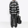 3D Scribble Crewneck bomullstrøye «Black» 625985T31801070