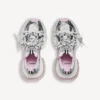 3XL gel-sneaker med gjennomsiktig såle for kvinner i hvitt/rosa/svart