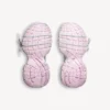 3XL gel-sneaker med gjennomsiktig såle for kvinner i hvitt/rosa/svart