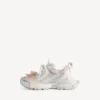 3XL-sneaker med snøring for kvinner i hvitt/lyserosa