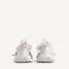 3XL-sneaker med snøring for kvinner i hvitt/lyserosa