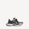 3XL-Sneakers for kvinner i svart/sølv
