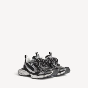 3XL-Sneakers for kvinner i svart/sølv