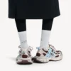 3XL-Sneakers for kvinner med snøring i brun/beige/blå
