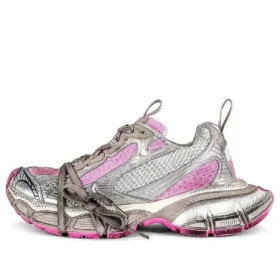 3XL-Sneakers «Hvit, grå og rosa mesh og polyuretan» 734731W3XL59050