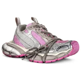 3XL-Sneakers «Hvit, grå og rosa mesh og polyuretan» 734731W3XL59050
