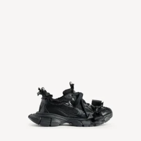 3XL-Sneakers med snøring for kvinner i svart