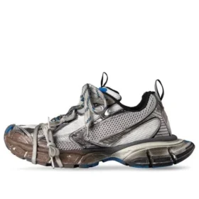 3XL-Sneakers «Worn Out Grey White and Blue Mesh and Polyurethane» 734734W3XL71214