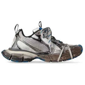 3XL-Sneakers «Worn Out Grey White and Blue Mesh and Polyurethane» 734734W3XL71214