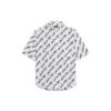 Allover Scribble-skjorte med korte ermer «White Black» 681702TLLJ49040