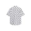 Allover Scribble-skjorte med korte ermer «White Black» 681702TLLJ49040