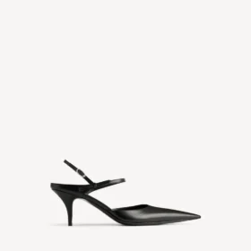 Avenue-slingback med sløyfe for kvinner i svart/sølv