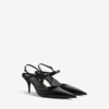 Avenue-slingback med sløyfe for kvinner i svart/sølv