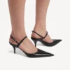 Avenue-slingback med sløyfe for kvinner i svart/sølv