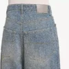 Baggy jeans for menn med denim-søm i mørkeblått
