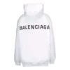 Balenciaga Back Alphabet-hettegenser for menn, langermet, hvit 556113TAV379000