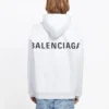 Balenciaga Back Alphabet-hettegenser for menn, langermet, hvit 556113TAV379000