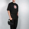 Balenciaga BLogo-trykk, kort ermet, svart, for menn 612966TJVD61000