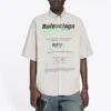 Balenciaga bomullsskjorte med løse ermer og korte ermer for menn, grå 664627TKM102967