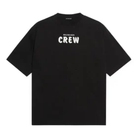 Balenciaga Crew-T-skjorte med alfabet-trykk, kort ermet, svart, 620969TIV741070