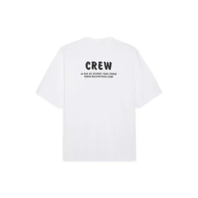 Balenciaga Crew-trøye for menn med alfabet-trykk, kort ermet, hvit 620969TIV749040