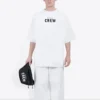 Balenciaga Crew-trøye for menn med alfabet-trykk, kort ermet, hvit 620969TIV749040