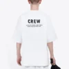 Balenciaga Crew-trøye for menn med alfabet-trykk, kort ermet, hvit 620969TIV749040