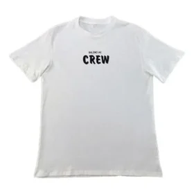 Balenciaga Crew-trøye med trykk, kort erme, hvit, for menn 620941TIV749040