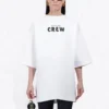 Balenciaga Crew-trøye med trykk, kort erme, hvit, for menn 620941TIV749040