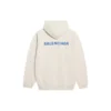 Balenciaga-fleece med lange ermer for menn, kremhvit 600583TJVA89055