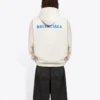 Balenciaga-fleece med lange ermer for menn, kremhvit 600583TJVA89055