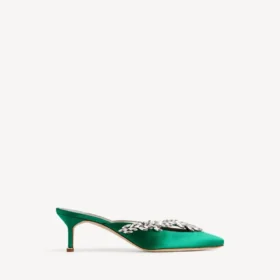 Balenciaga for kvinner | Manolo Blahnik-mules i gressgrønn