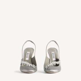 Balenciaga for kvinner | Manolo Blahnik-slingback i grå «plume»