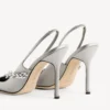 Balenciaga for kvinner | Manolo Blahnik-slingback i grå «plume»
