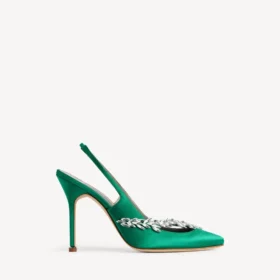 Balenciaga for kvinner | Manolo Blahnik-slingback i gressgrønn